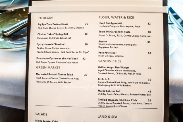 Woldgang Puck's Spago Restaurant Menu