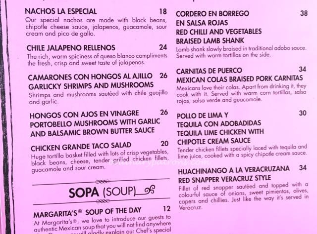 margaritas singapore menu - 2
