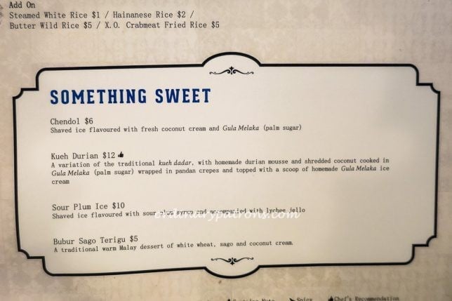 Baba Chews Katong Square Menu 