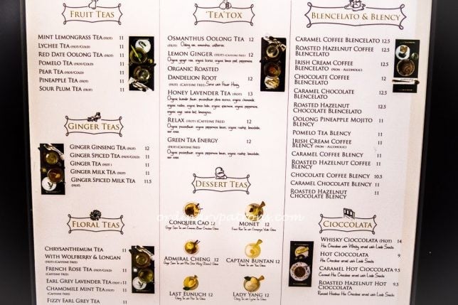 Arteastiq Boutique Tea House Plaza Singapura Menu