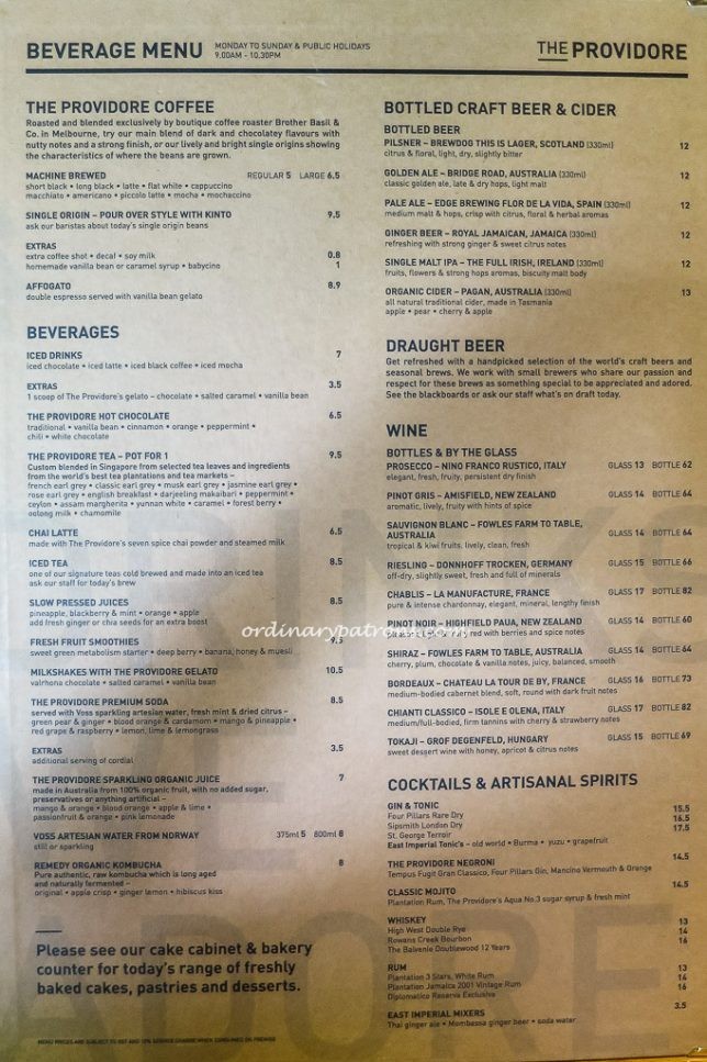 providore mandarin gallery menu