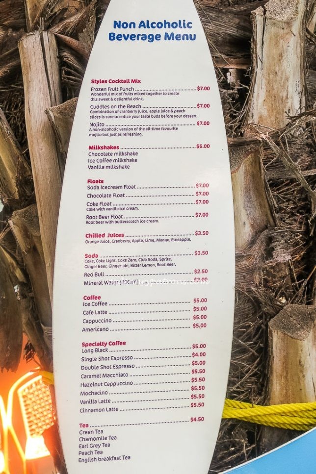 Chat & Chow Drinks Menu
