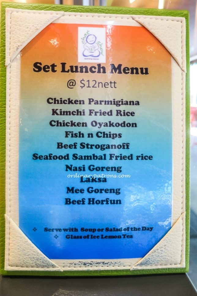 Chat & Chow Restaurant Set Lunch Menu