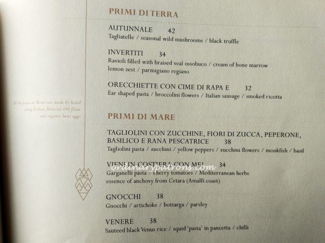 Monti Restaurant Menu