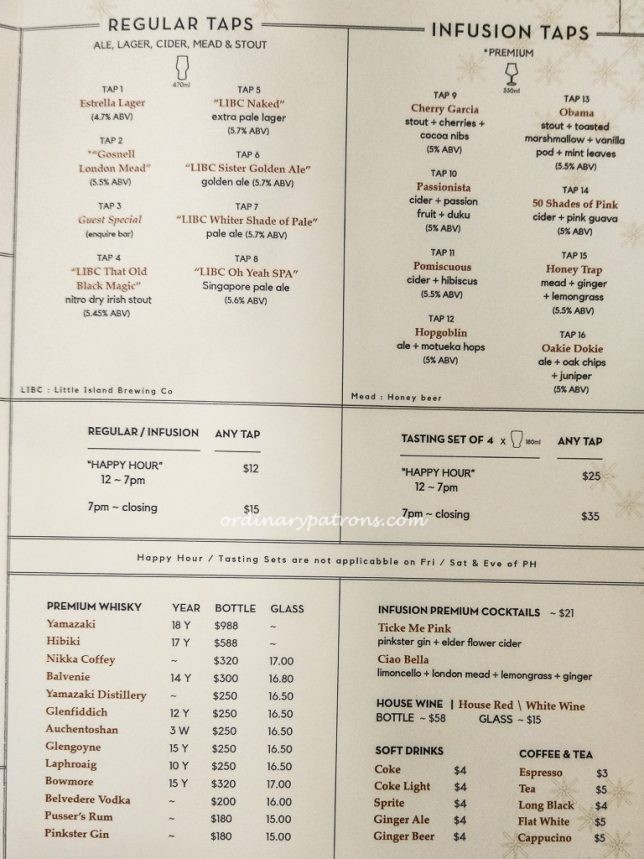 Alchemist Beer Lab Drinks List