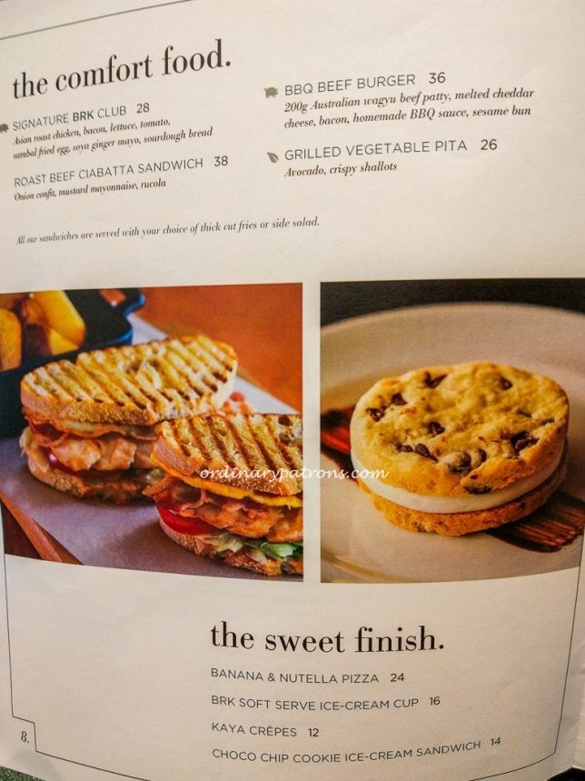 Beach Road Kitchen Menu