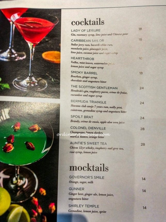 Beach Road Kitchen Drinks Menu