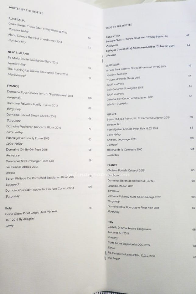 Wine List of Venue by Sebastian