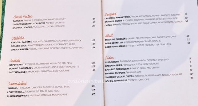 Como Cuisine Menu