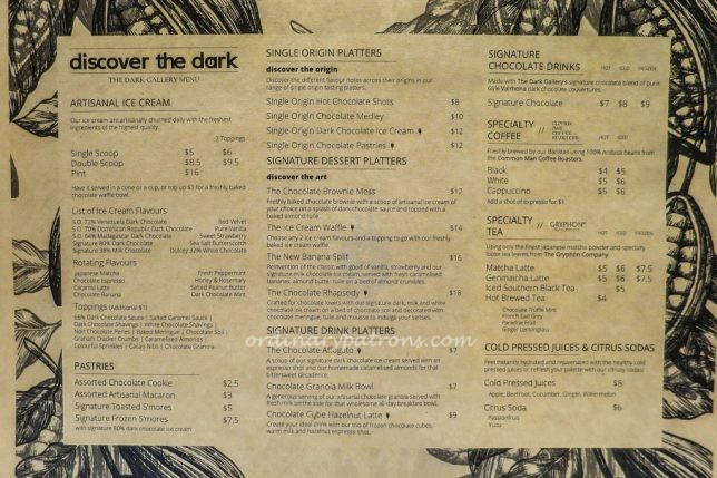 The Dark Gallery Menu