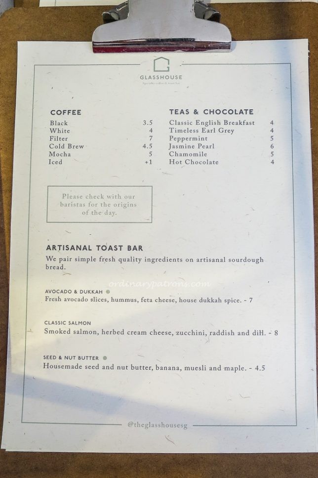 Glasshouse CHIJMES menu