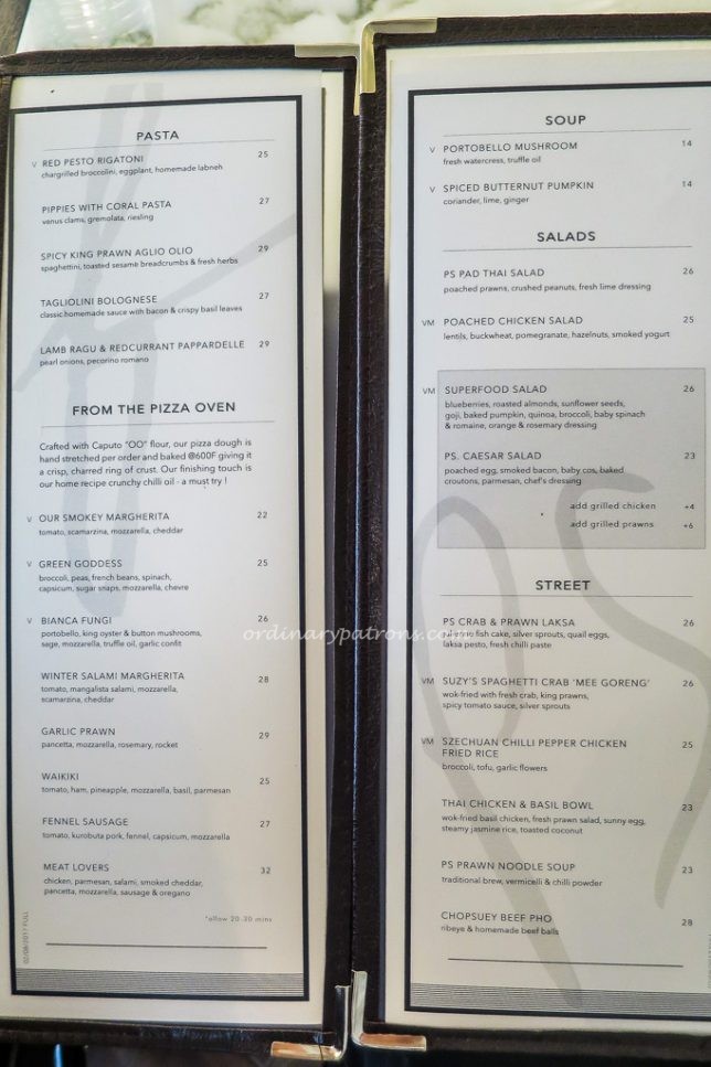 PS Cafe Fullerton Menu Pasta