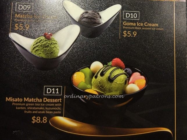 Misato Centrepoint Menu