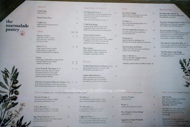 Marmalade Pantry Downtown Oasia Menu
