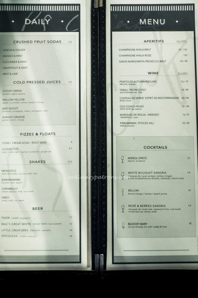 PS.Cafe Raffles City Menu