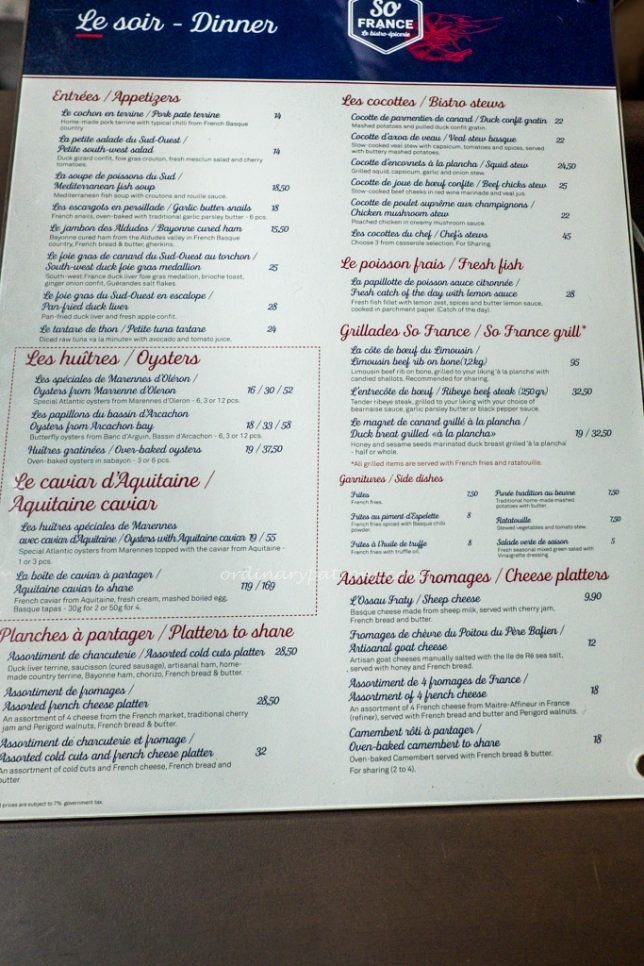 So France Menu