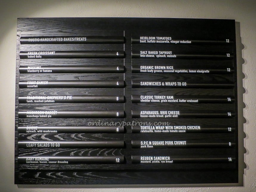 The Stamford Brasserie Menu Board