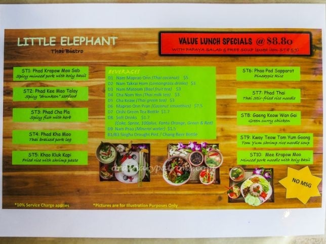 Little Elephant Thai Bistro Menu