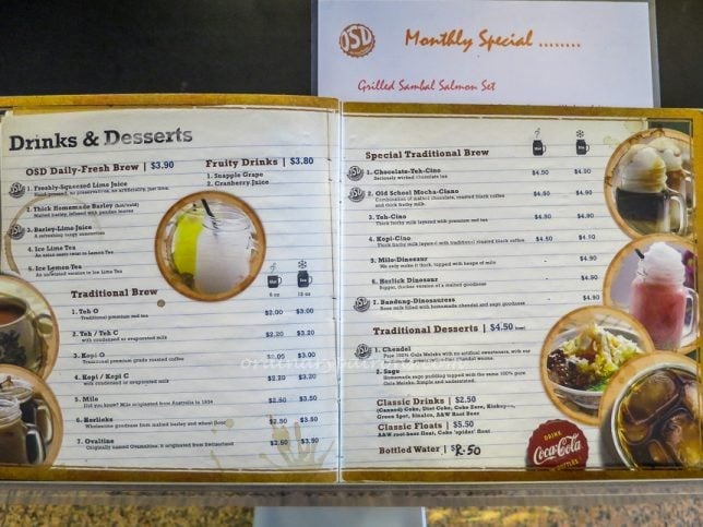 Menu of Old School Delights 