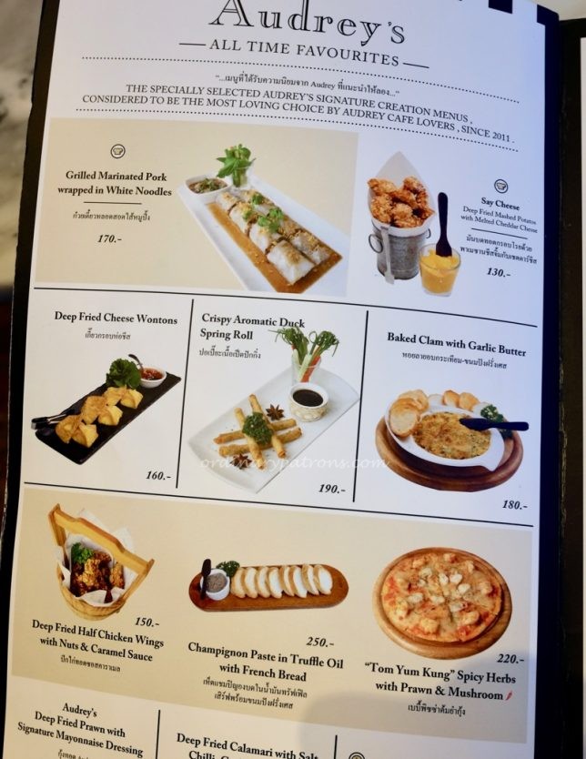 Audrey Cafe Des Fleurs Menu