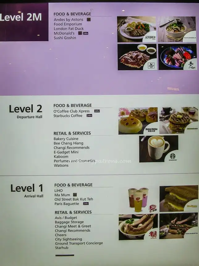Changi Airport Terminal 4 Food Directory