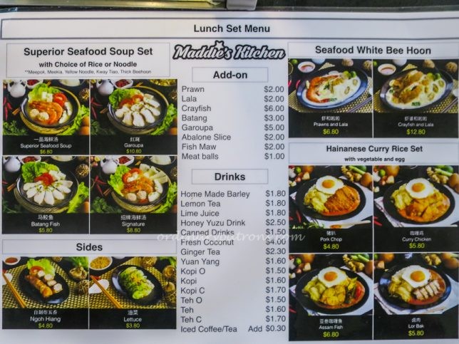 Newly Opened Maddie's Kitchen Menu