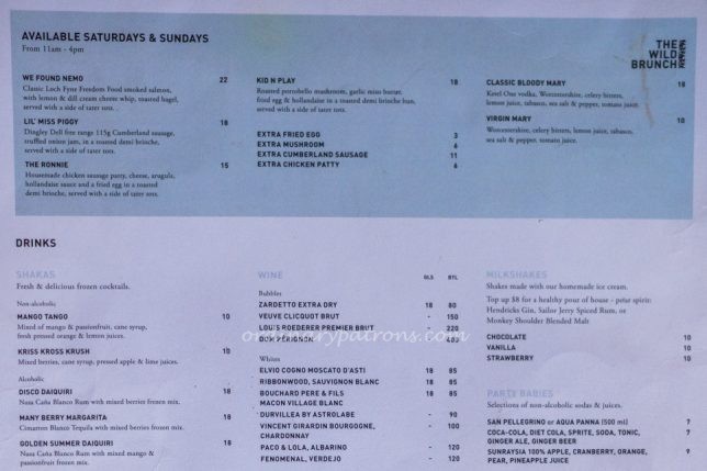 Three Buns Burgers & Cocktails Menu