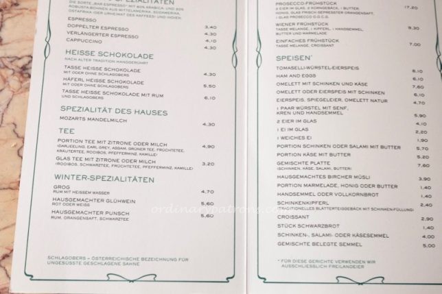 Café Tomaselli Menu 2018