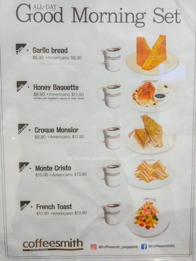 Breakfast Menu Coffeesmith Suntec City