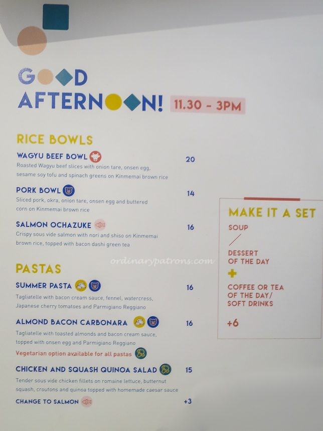 Grids & Circles Lunch Menu