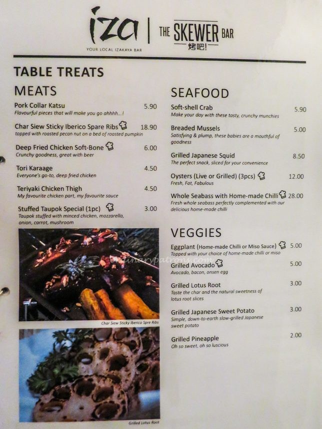The Skewer Bar Menu