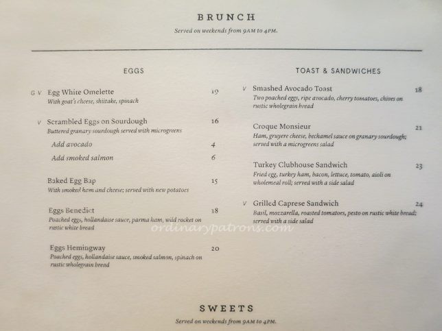 lain Vanilla Tiong Bahru Menu