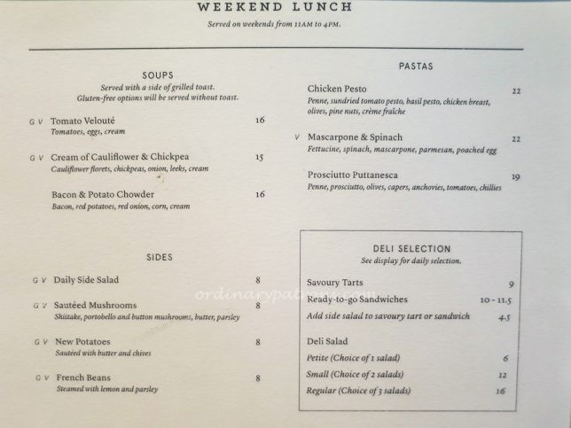 lain Vanilla Tiong Bahru Menu