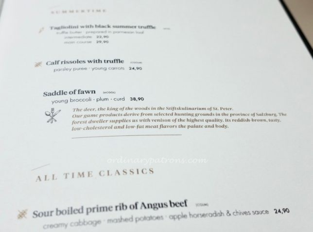 St. Peter Stiftskulinarium Menu