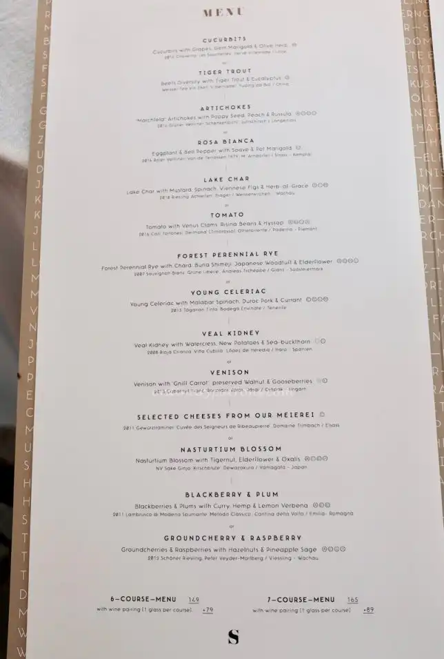 Steirereck Restaurant Vienna Menu