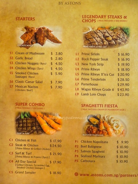 ANDES by ASTONS Menu