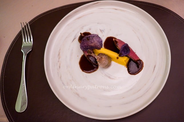 Pigeon, pumpkin and orange