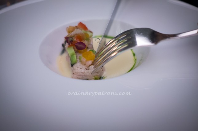 Hamachi “in cialletta”, potatoes, parsley and white wine