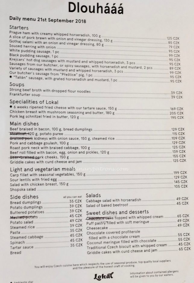  Lokál Dlouhááá, nice restaurant near Jewish Quarter Prague