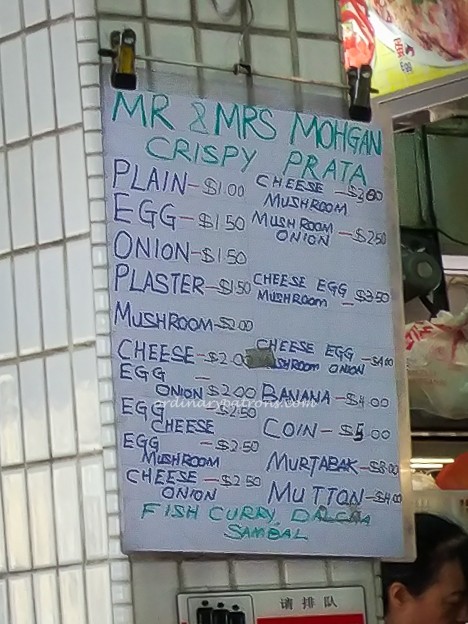 Mr and Mrs Mohgan Prata Menu