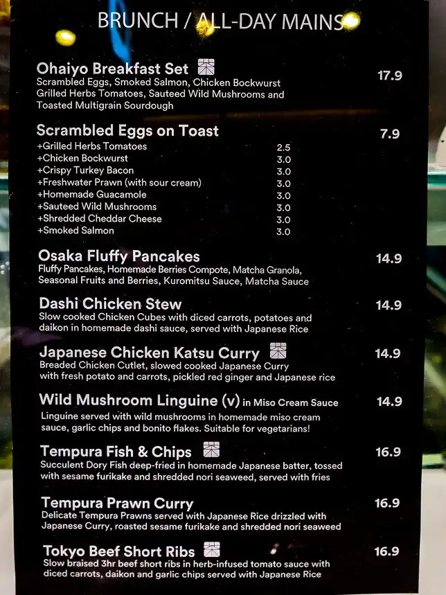 Matchaya Brunch Menu