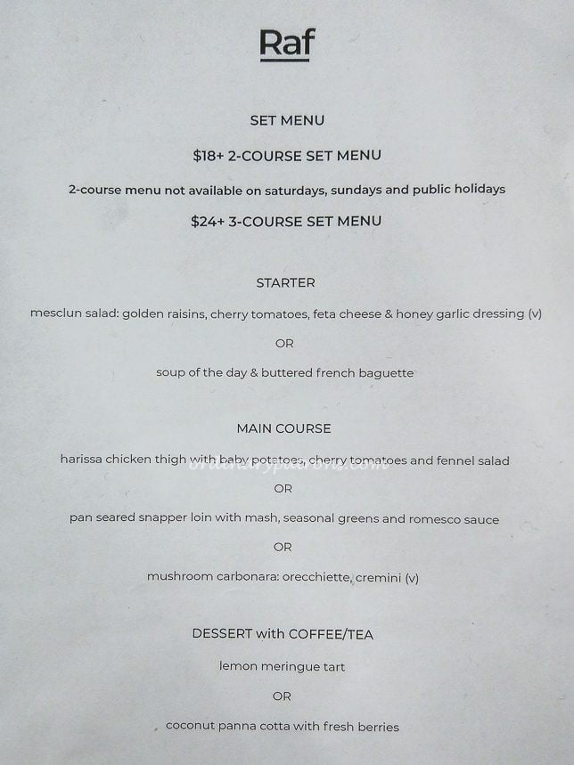 Set Meals at RAF Cafe in Funan 