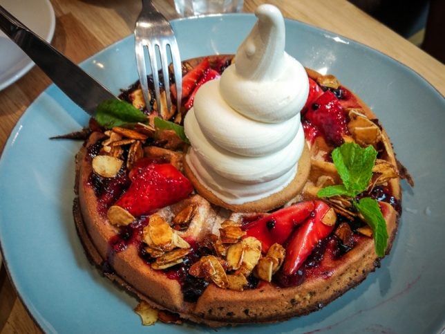 Waffles at Baristart Coffee Tanjong Pagar