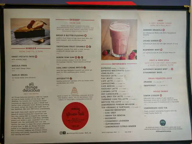 All Things Delicious Menu