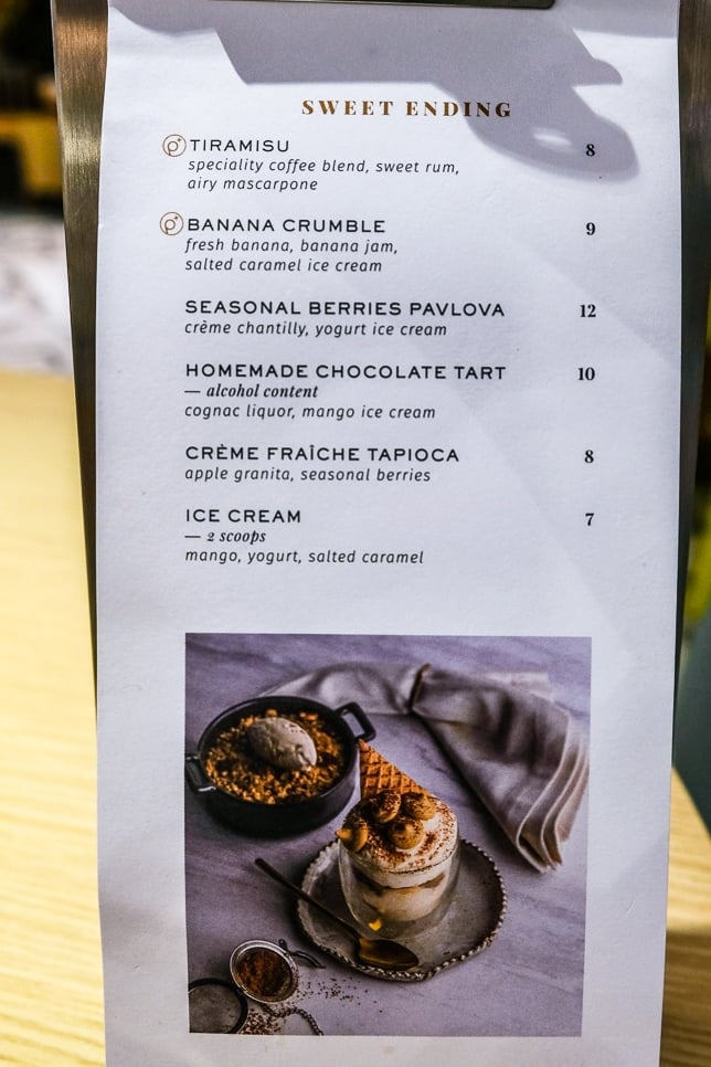 Dessert Menu of Poulet + Brasserie 