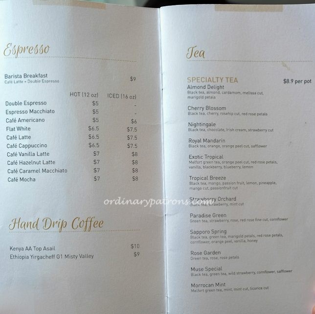 Cafe de Muse Menu Isetan Scotts