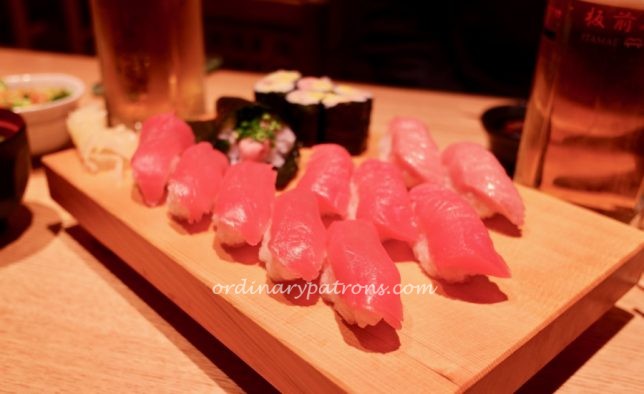 Itamae Sushi Shimbashi menu.