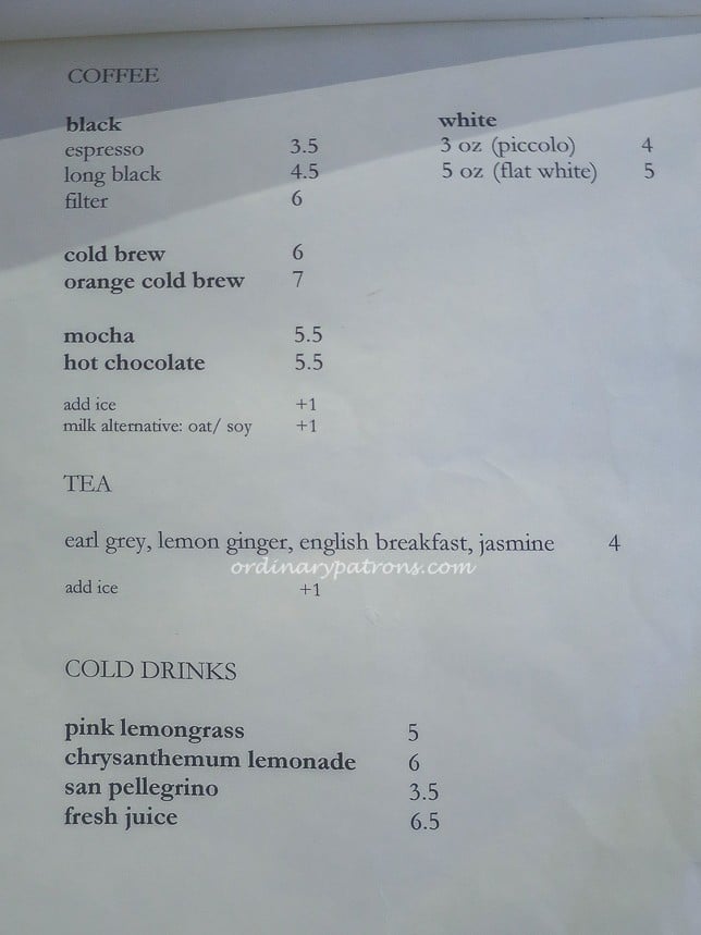 Menu of Micro bakery & kitchen