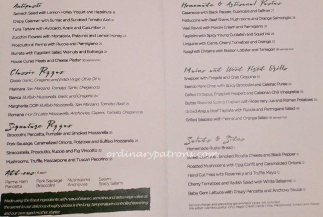 Italian Restaurant Set Lunch