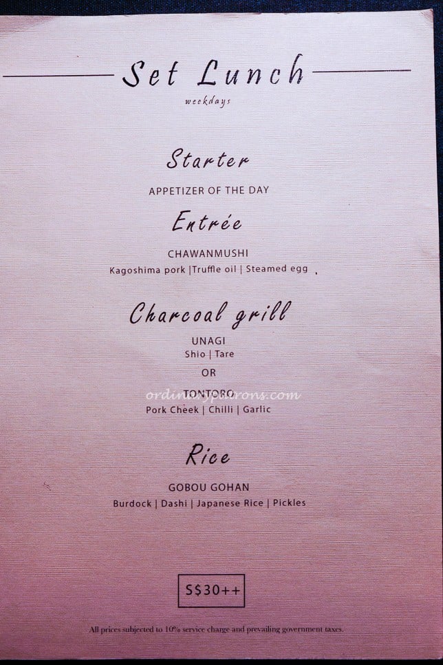 Matsukiya Paragon set lunch menu